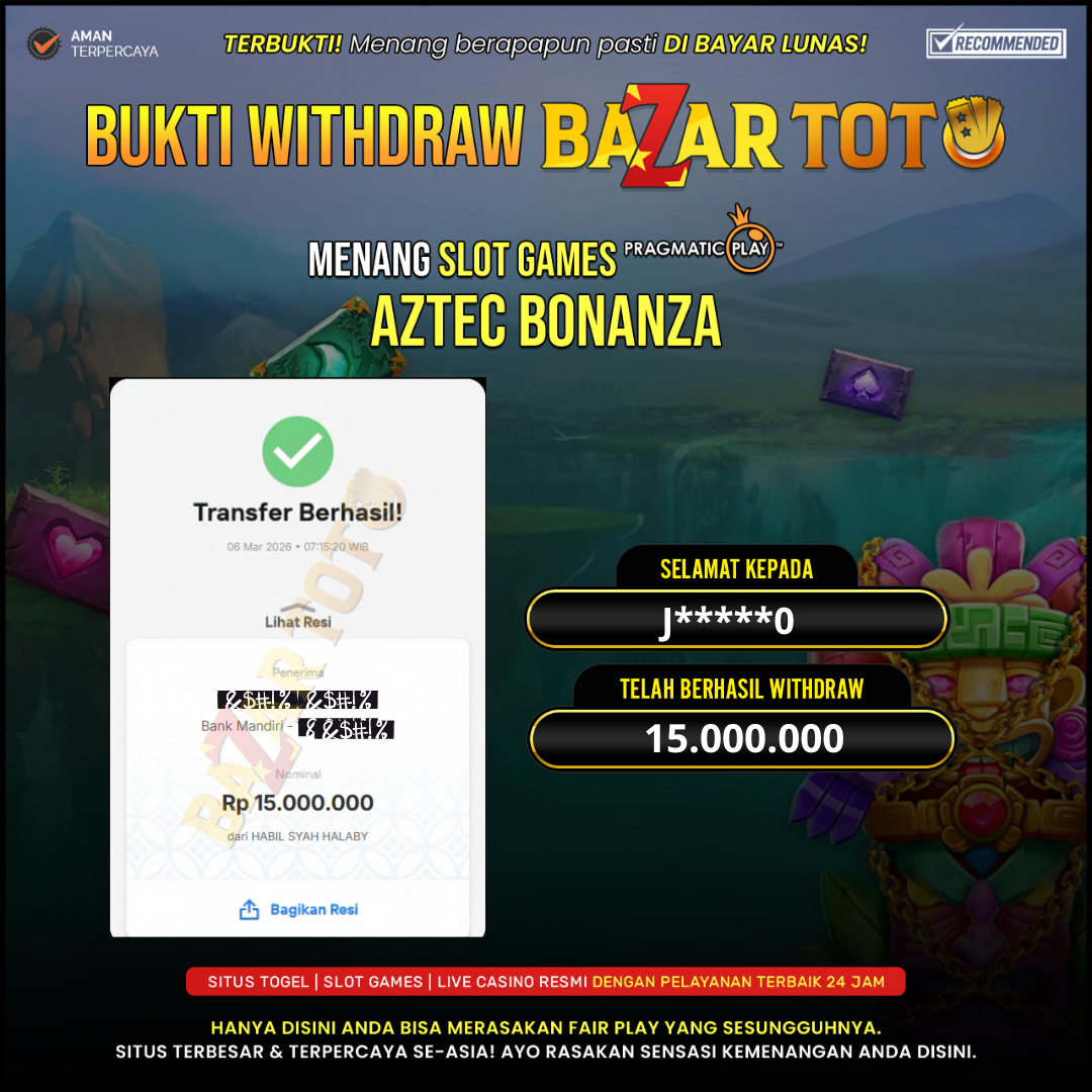 BAZARTOTO - JACKPOT SLOT AZTEC BONANZA Rp.15.000.000.,- LUNAS