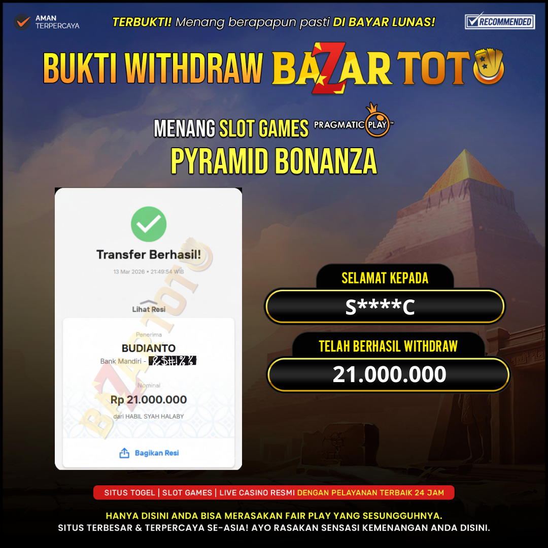 BAZARTOTO - JACKPOT SLOT PYRAMID BONANZA Rp.21.000.000.,- LUNAS