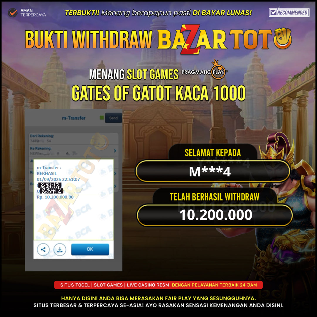 BAZARTOTO - JACKPOT SLOT GATES OF GATOT KACA 1000 Rp.10.200.000.,- LUNAS