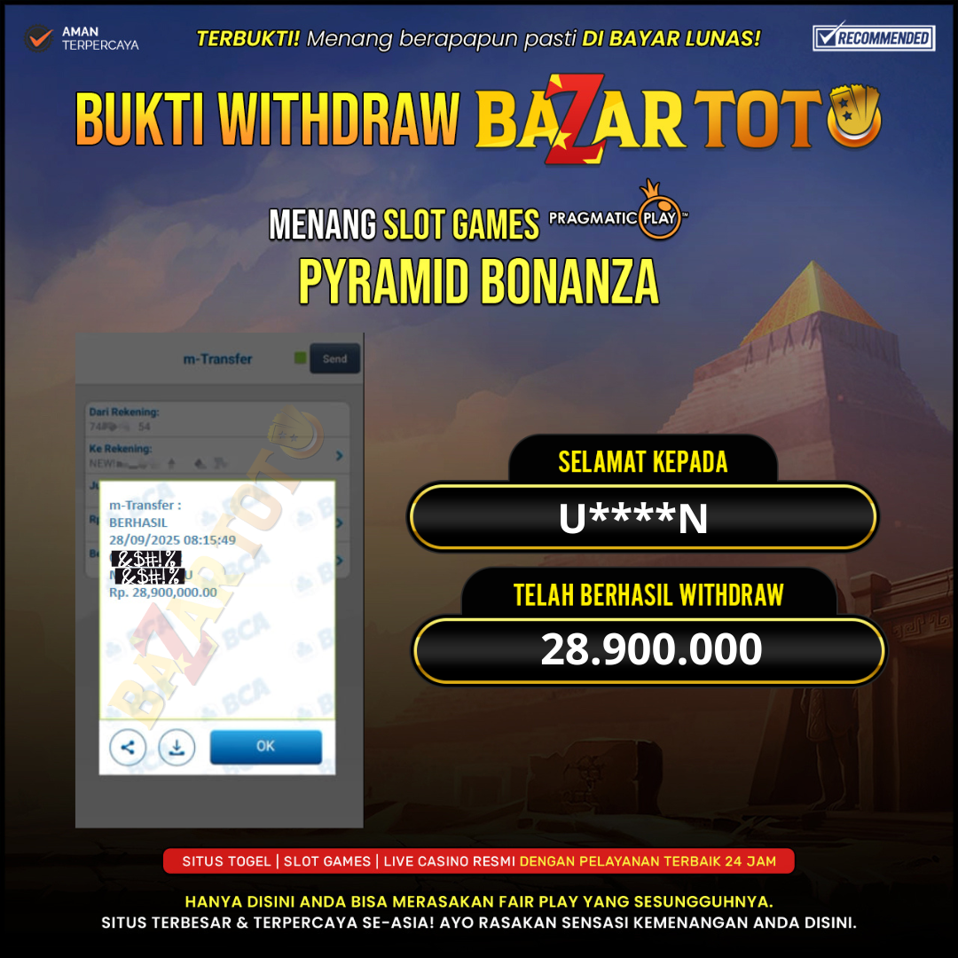 BAZARTOTO - JACKPOT SLOT MINING RUSH Rp.28.900.000.,- LUNAS