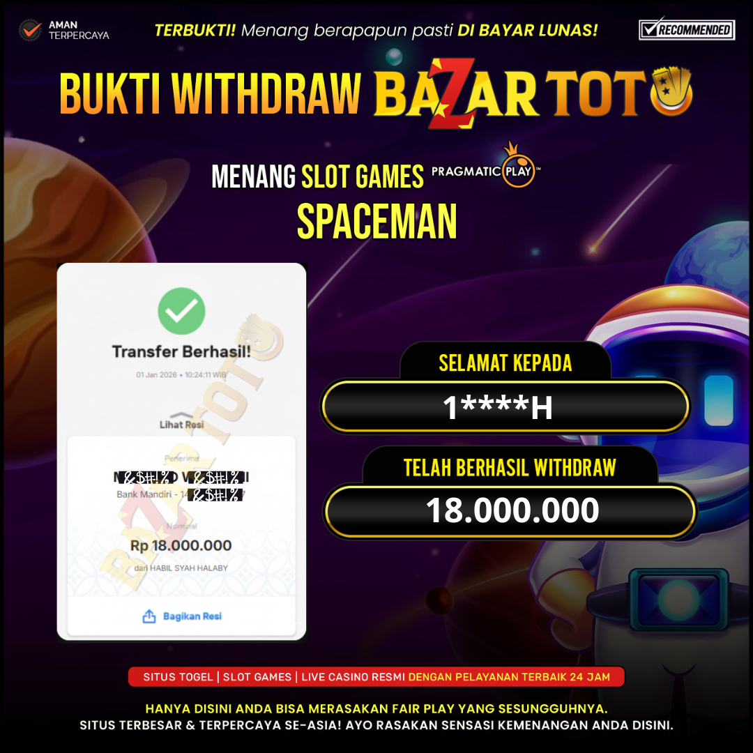 BAZARTOTO - JACKPOT SLOT SPACEMAN Rp.18.000.000.,- LUNAS