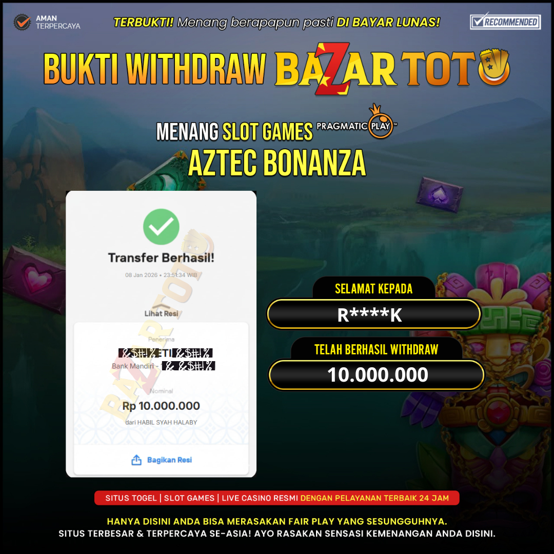 BAZARTOTO - JACKPOT SLOT AZTEC BONANZA Rp.10.000.000.,- LUNAS