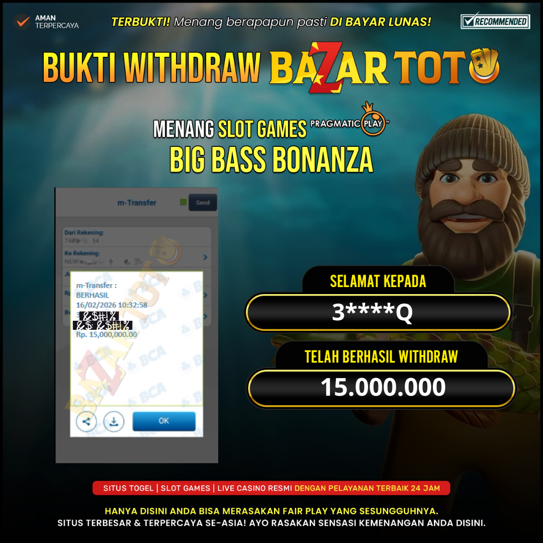 BAZARTOTO - JACKPOT SLOT BIG BASS BONANZA Rp.15.000.000.,- LUNAS