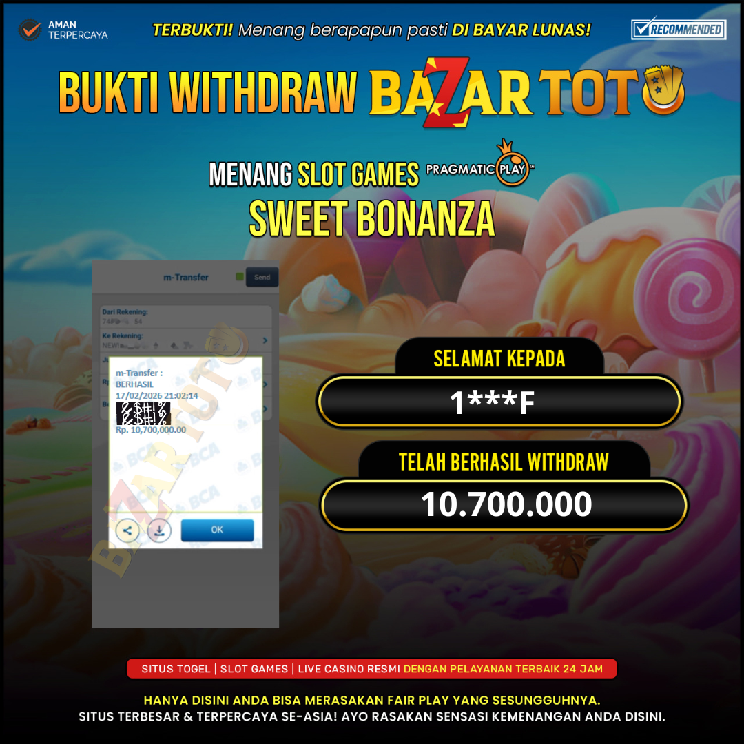 BAZARTOTO - JACKPOT SLOT SWEET BONANZA Rp.10.700.000.,- LUNAS