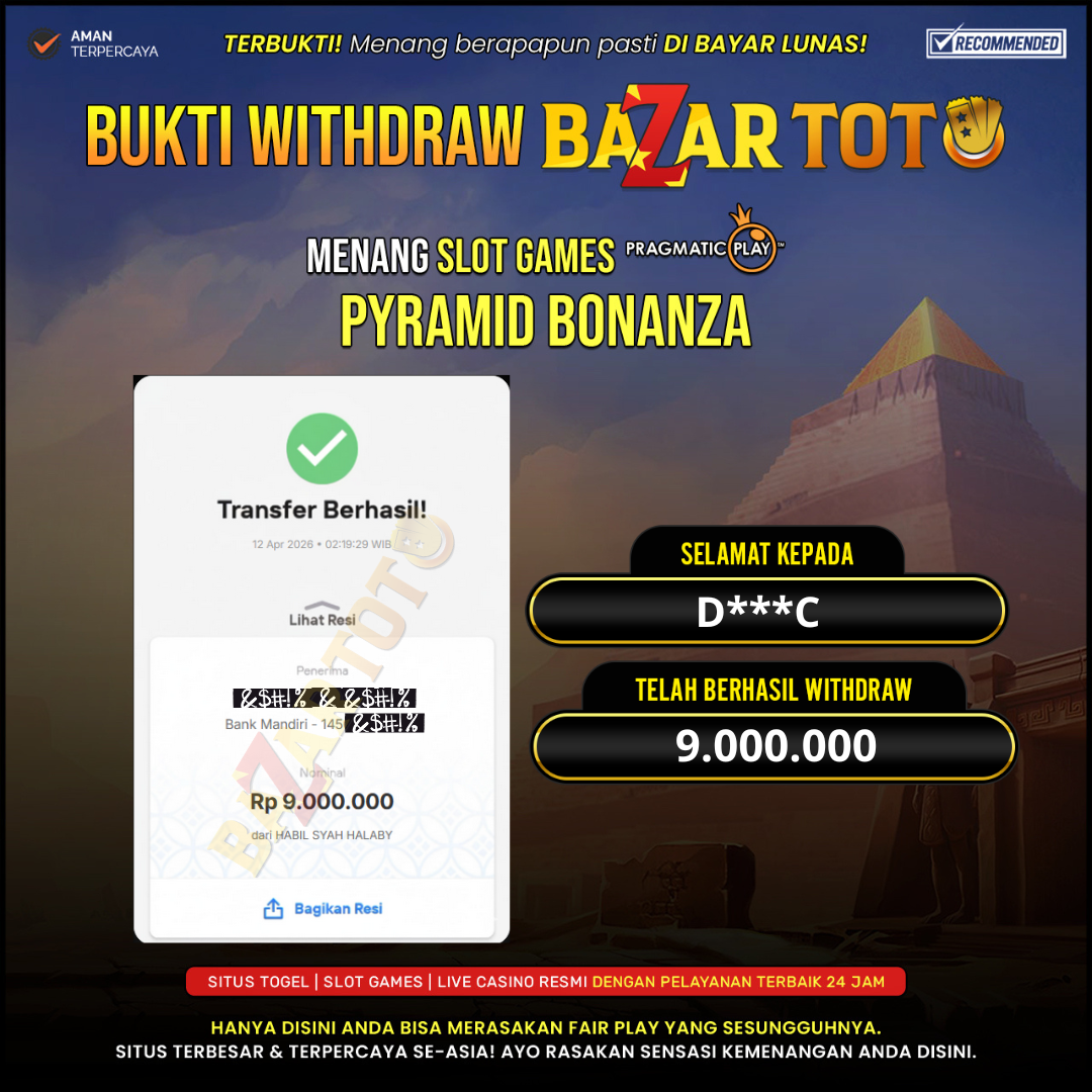 BAZARTOTO - JACKPOT SLOT PYRAMID BONANZA Rp.9.000.000.,- LUNAS